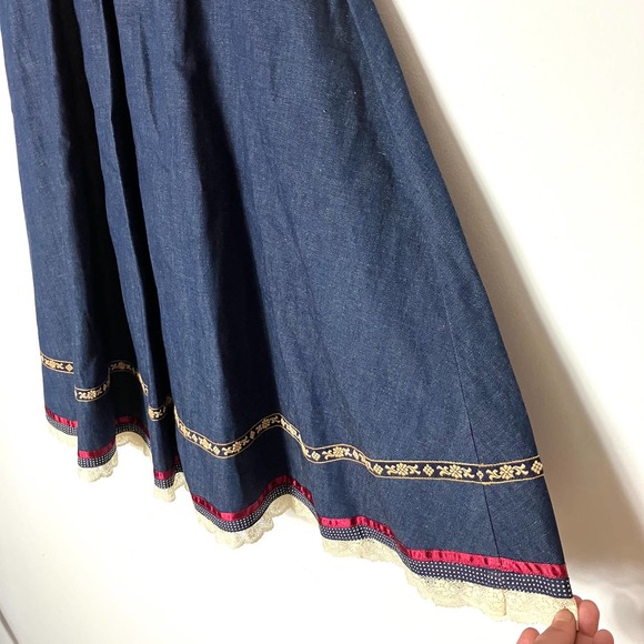 Vintage 70s Gunne Sax Corset Midi Skirt XS/S - Picture 6 of 8